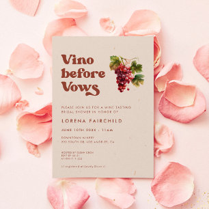 Snyggt retro Peach Rosa Vino före vingar Inbjudningar
