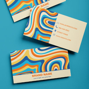 Snyggt Retro Psychedelic Groovy Colorful Abstrakt Visitkort
