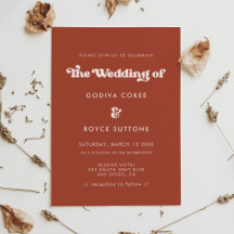 Snyggt retro terracotta bröllop