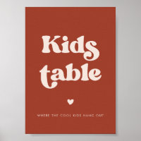 Snyggt retro Terracotta Bröllop Kids Bord