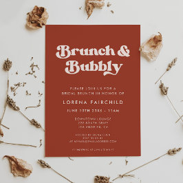 Snyggt Retro Terracotta Brunch och Bubly Inbjudningar