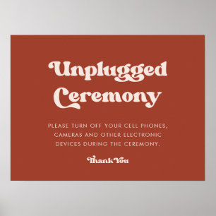 Snyggt retro Terracotta Opluggad ceremoni Poster
