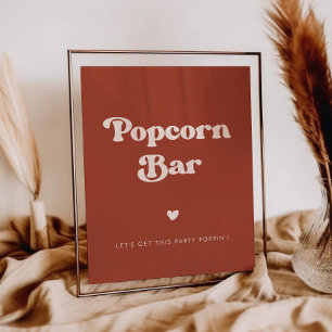 Snyggt retro Terracotta Popcorn pub Poster