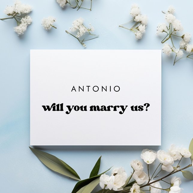 Snyggt retro vill du gifta dig med oss och frieri  inbjudningar (Skapare uppladdad)