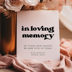 Snyggt Retur In Loving Memory bröllop-tecken Poster