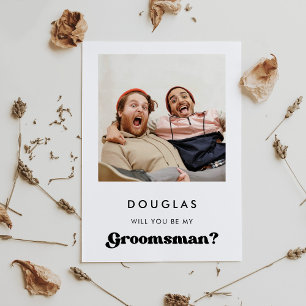 Snyggt Retur Kommer du att bli mitt Groomsman-foto Inbjudningar