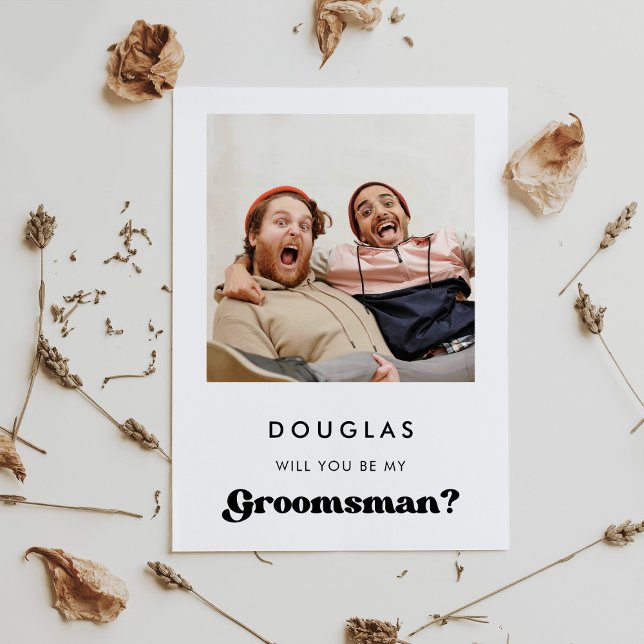 Snyggt Retur Kommer du att bli mitt Groomsman-foto Inbjudningar (Skapare uppladdad)
