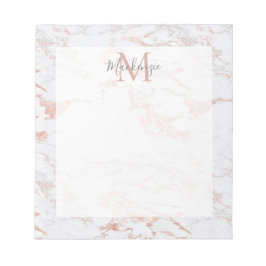 Snyggt Ro Gold Foil Marble Monogram Anteckningsblock