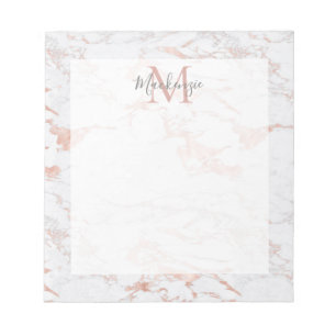 Snyggt Ro Gold Foil Marble Monogram Anteckningsblock