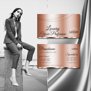 Snyggt Ro Golden Glamoral med Logotyp Modern Visitkort