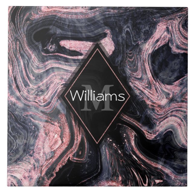 Snyggt ro guld abstrakt marbleiserad design kakelplatta (Framsidan)