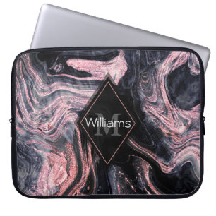 Snyggt ro guld abstrakt marbleiserad design laptop sleeve