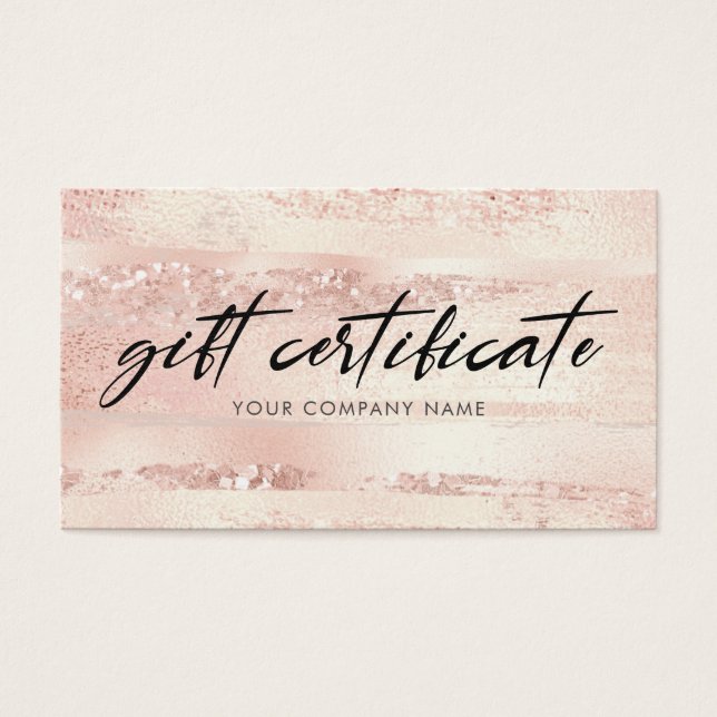 Snyggt Ro Guld Gift Certificate Visitkort (Framsidan)