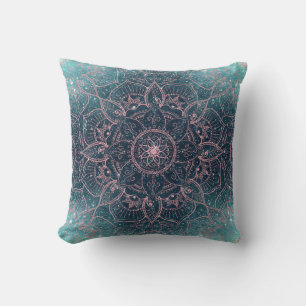 Snyggt Ro Guld Mandala Blue Nebula Stars Kudde