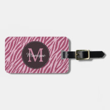 Snyggt Ro Rosa Zebra tryck Monogram och Namn