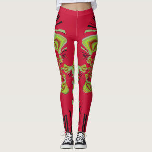 Snyggt röd citron edgy mode mönster leggings