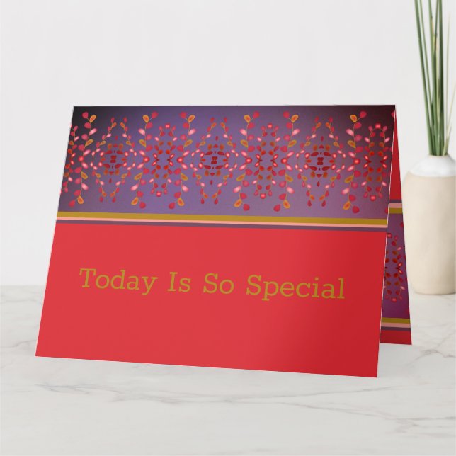 Snyggt Röd och plommons Lila Kort (Framsida)