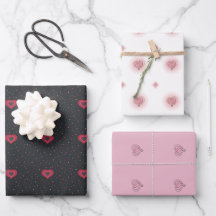 Snyggt Röd och Rosa Mönster Kärlek i hjärtat