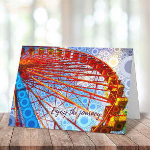 Snyggt Roligt Ferris Wheel Njut av Journey-skript Kort