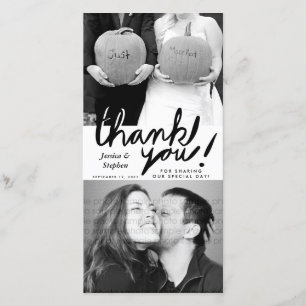 Snyggt Roligt Handwrite Tack Two Photo Card Kort