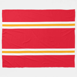 Snyggt Roligt Ljusröd Gult Vit Tävla Rand Fleecefilt