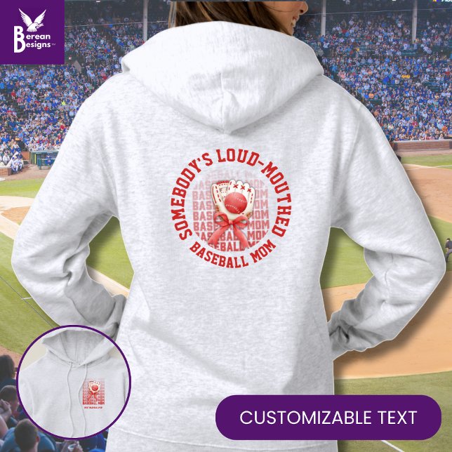 Snyggt Roligt LOUD-MOUTHED BASEBALL MAMMA T Shirt (Fun stylish LOUD-MOUTHED BASEBALL MOM with customizable text. Ideal baseball drip apparel for Moms)