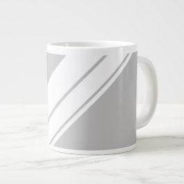 Snyggt Roligt Sporty Light Grått White Tävla Rand Jumbo Mugg