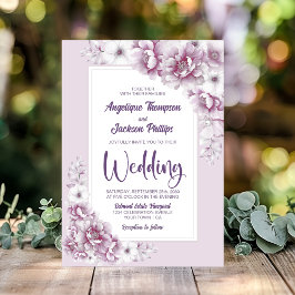 Snyggt Rosa Blommigt Bröllop Inbjudningar