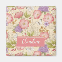 Snyggt Rosa Botaniskt Blommönster