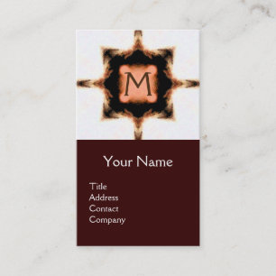 SNYGGT ROSA BROWN WHITE SQUARE MONOGRAM VISITKORT