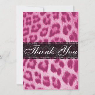 Snyggt Rosa Cheetah Skriv ut tackkort/anteckning Anteckningskort
