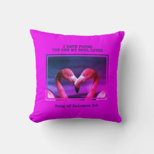 Snyggt Rosa Christian Flamingo Valentines day Kudde