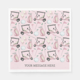 Snyggt Rosa Feminine Golf Design Personlig Pappersservett