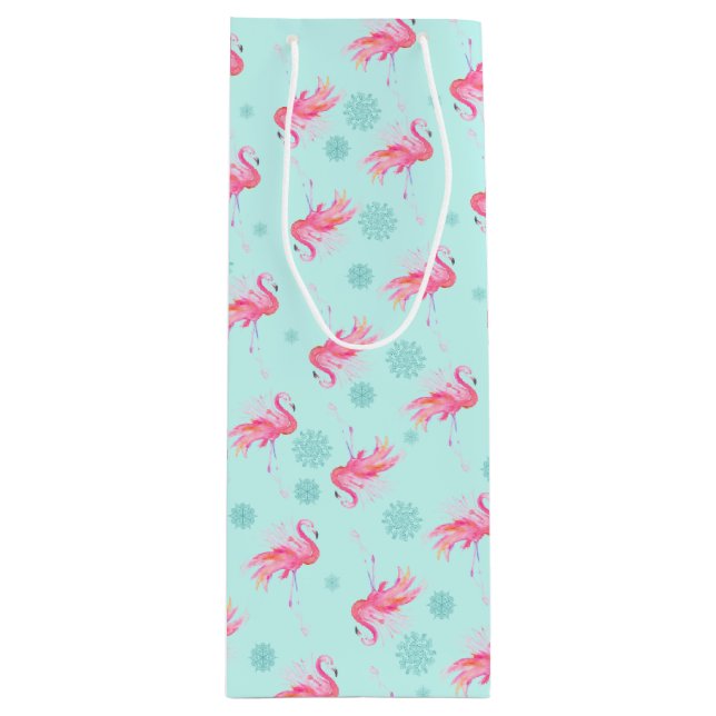 Snyggt Rosa Flamingo jul Snö Flake (Framsidan)