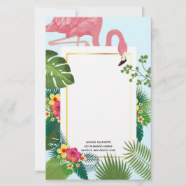 Snyggt Rosa Flamingo och Tropiskt Löv Brevpapper