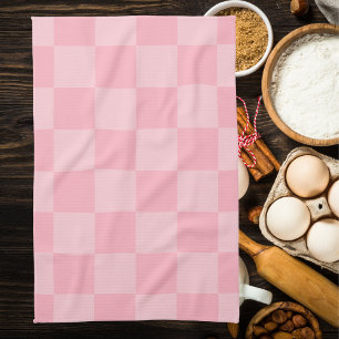 Snyggt Rosa Gingham Checkered Kökshandduk