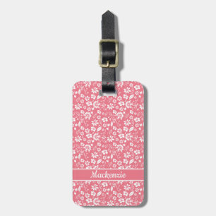 Snyggt Rosa Girly Tropical Vår blommor Bagagebricka