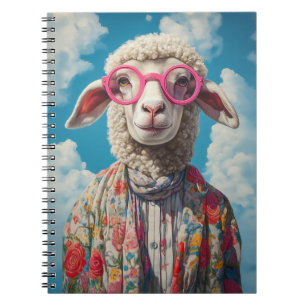 Snyggt Rosa Glass Blommigt Attire Blå himmel Anteckningsbok