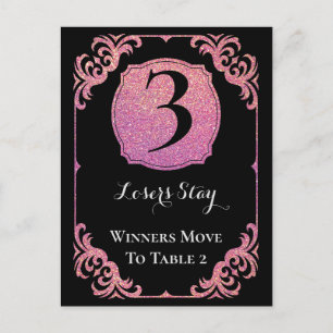 Snyggt Rosa Glitter Bunco Bord Card Vykort
