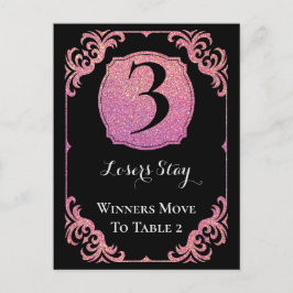 Snyggt Rosa Glitter Bunco Bord Card Vykort