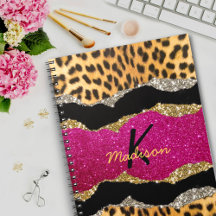 Snyggt rosa glittery-monogram för giftigt djurtryc