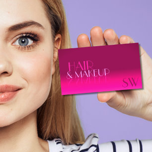 Snyggt Rosa Gradient Spegel Font Classic Monogram Visitkort