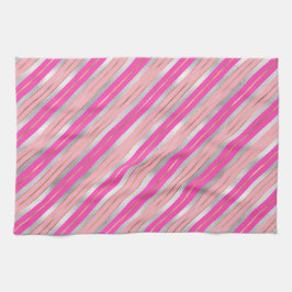 Snyggt Rosa, Guld och Silver Foil Rand Kökshandduk