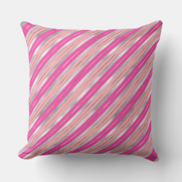 Snyggt Rosa, Guld och Silver Foil Rand Kudde