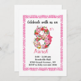 Snyggt rosa Internationell Kort för Blommigt av kv