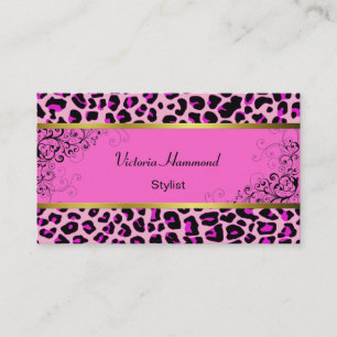 Snyggt Rosa Jaguar Print Affärskort Visitkort