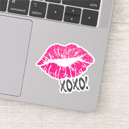 Snyggt Rosa Kissy Läppar med xoxo Klistermärken