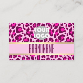 Snyggt Rosa Leopard Mönster Hair Stylist Salon Visitkort