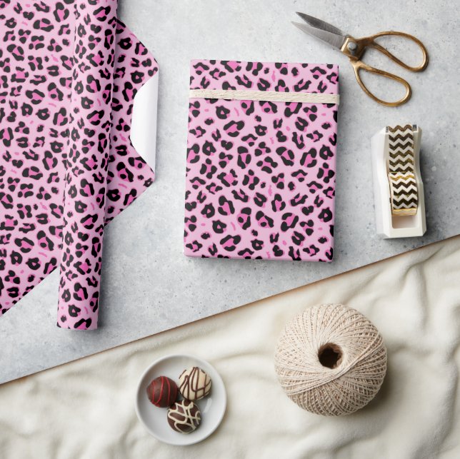 Snyggt Rosa Leopard Mönster Presentpapper (Hantverk)