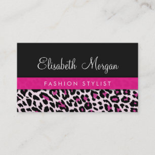 Snyggt Rosa Leopard Skriv ut Girly Ribbon Networki Visitkort